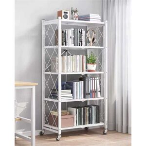 5 Tier Foldable Movable Metallic Storage Rack
