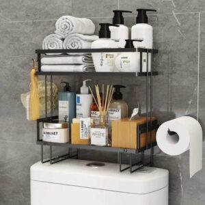 2 tier Space-Saving over the toilet Storage Rack