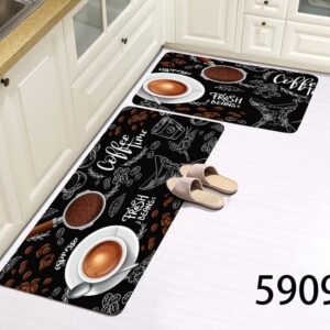 2pcs kitchen mats with rubber super non-slip underside