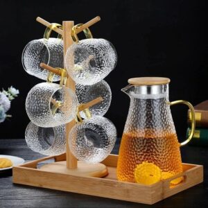 Transparent Teapot / Coffee /Juice/ Lemonade Jug Flower Tea Pot Hot/Cold Water Pitcher