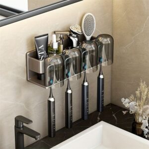 Family toothpaste dispenser with 4 cups   