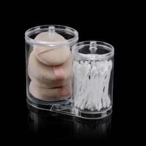 Double barrel acrylic cotton swab storage box