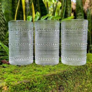 6pcs set Embossed water/juice glass