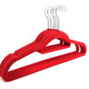 5pcs pack Red & Black Velvet Hangers