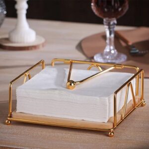Luxury metallic serviette holder, with Bamboo place on/ napkin holder