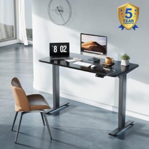 Adjustable Height Electric Standing Laptop Computer Desk Workstation with Automatic Memory and Intelligent LED Display