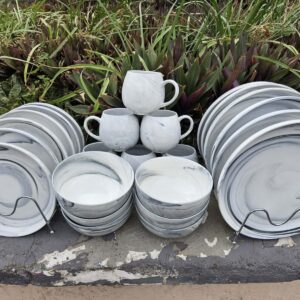 24pcs marble White CERAMIC DINNER SET