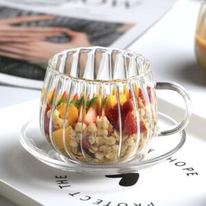 2pcs set Stripped Pumpkin shape borosilicate cups