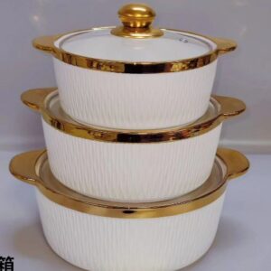 3pcs set GOLD Ceramic Serving bowls