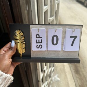 Nordic Style Wooden Perpetual Calendar Flip Month Date Display