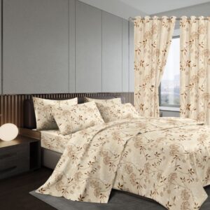 7 Piece Cotton/Woolen Duvet With Matching Curtain Set