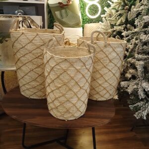 High Quality Set of 3 Stackable handmade baskets 🧺 