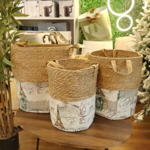 High Quality Set of 3 Stackable handmade baskets 🧺 