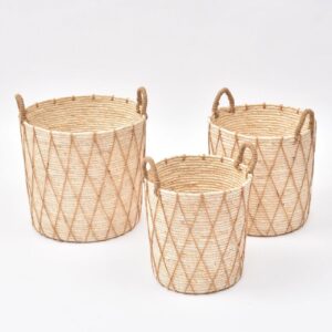 High Quality Set of 3 Stackable handmade baskets 🧺 