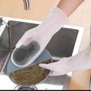 Reusable silicone washing gloves