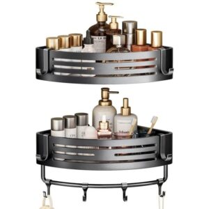 2pcs Corner Aluminum wall mounted Bathroom Shelf Set