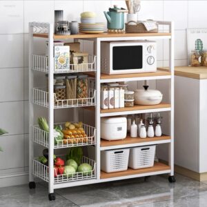 Multifunctional Strong metallic Kitchen rack with movable & lockable wheels