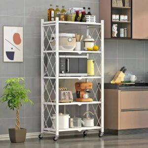 FOLDABLE MOVABLE METALLIC STORAGE RACK