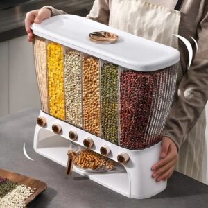 Acrylic Partitioned Rice/Cereal Dispenser