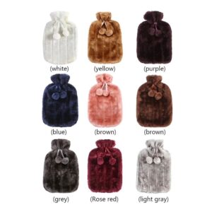 Hot Water Bottle with Fur Fleece Cover
