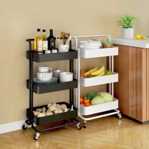 Multi-functional movable trolley storage rack( full metallic
