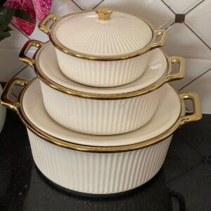 Ridged Serving dishes set